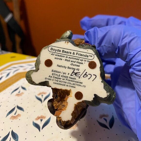 Boyds Bears & Friends HEATH AS CASPER W/ FRANKINCENSE Nativity SER 2 2405 1995 - Picture 4 of 4